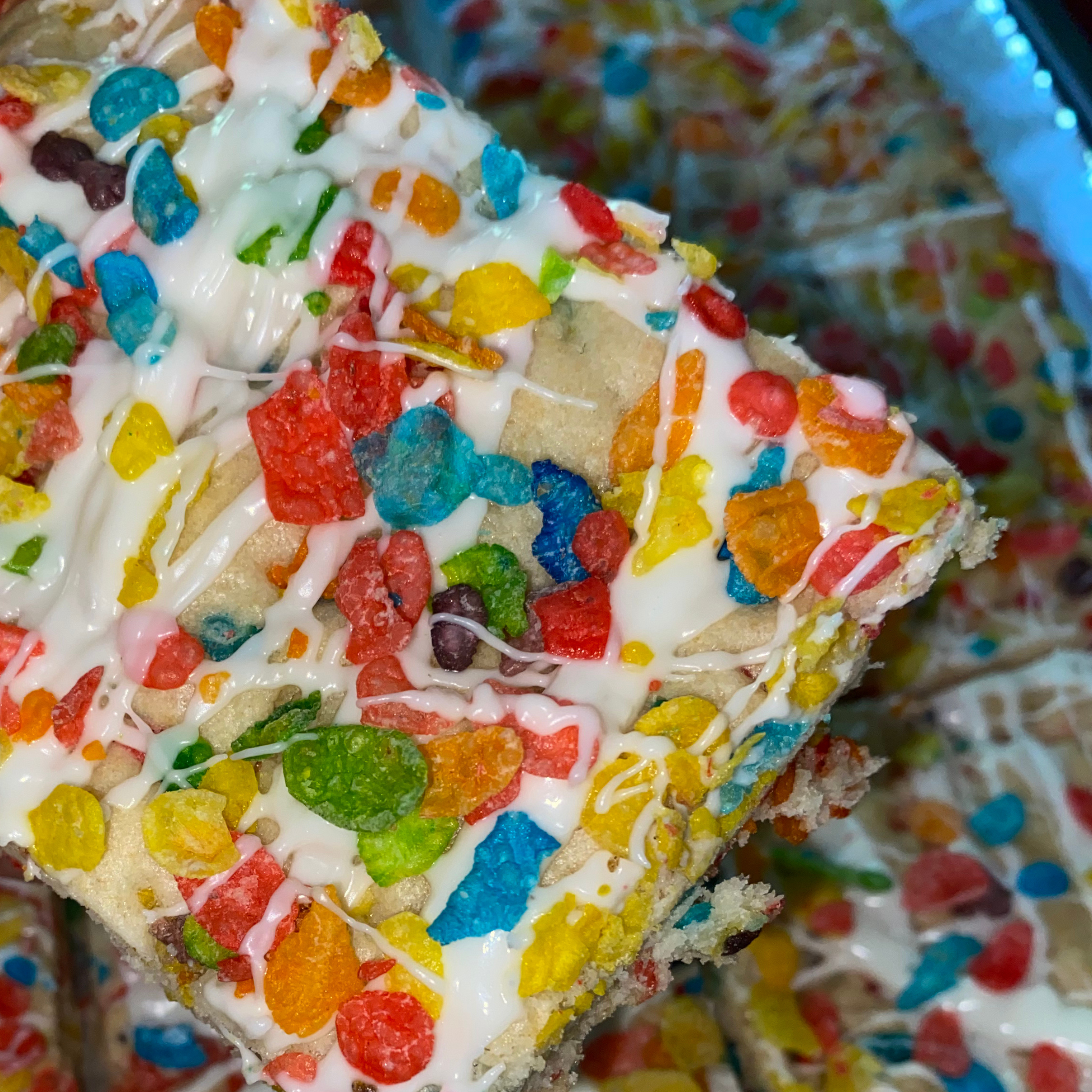 Fruity Pebble Cookie Bar